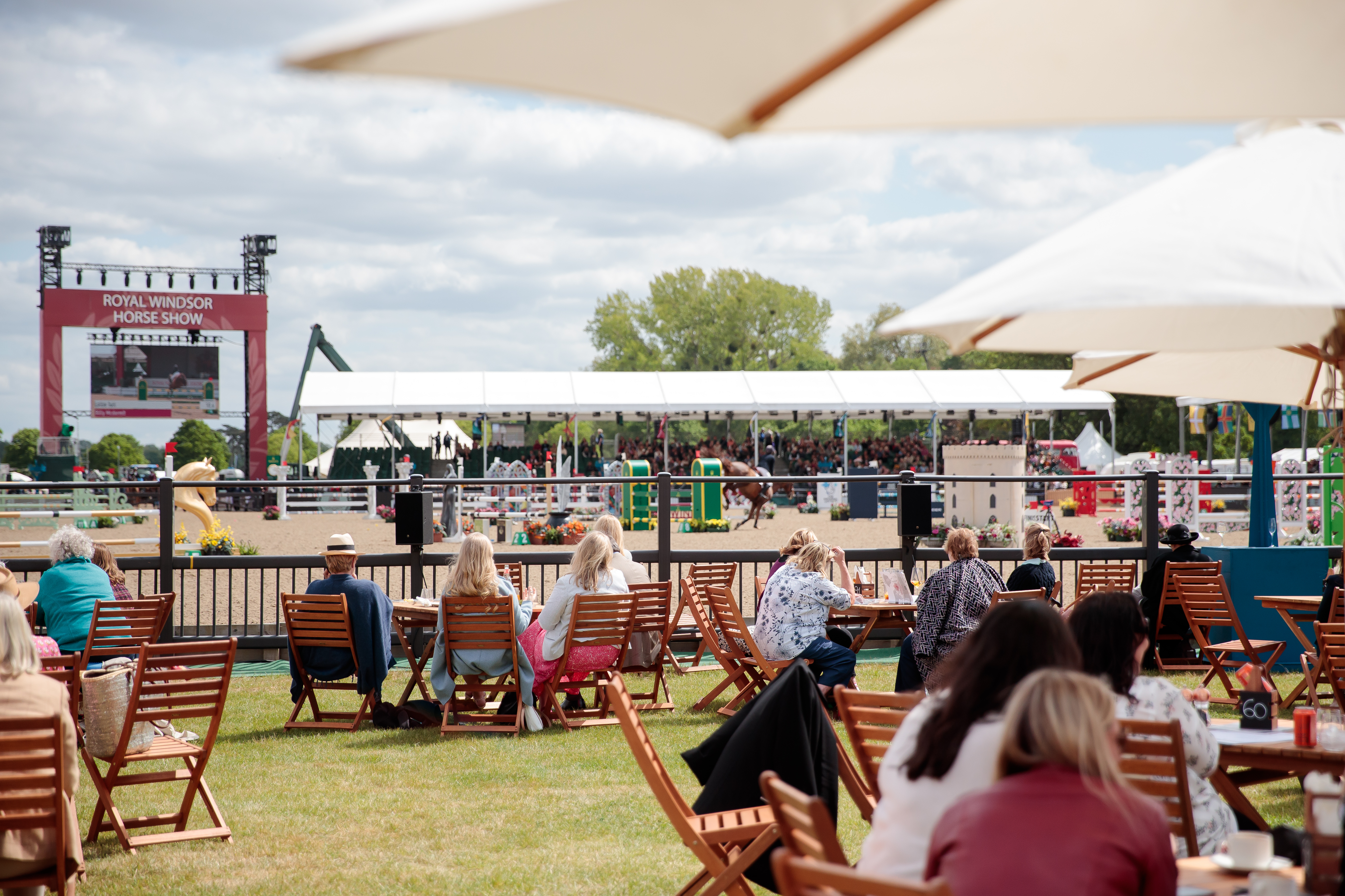 The view from the Members' tent at Royal Windsor Horse Show
